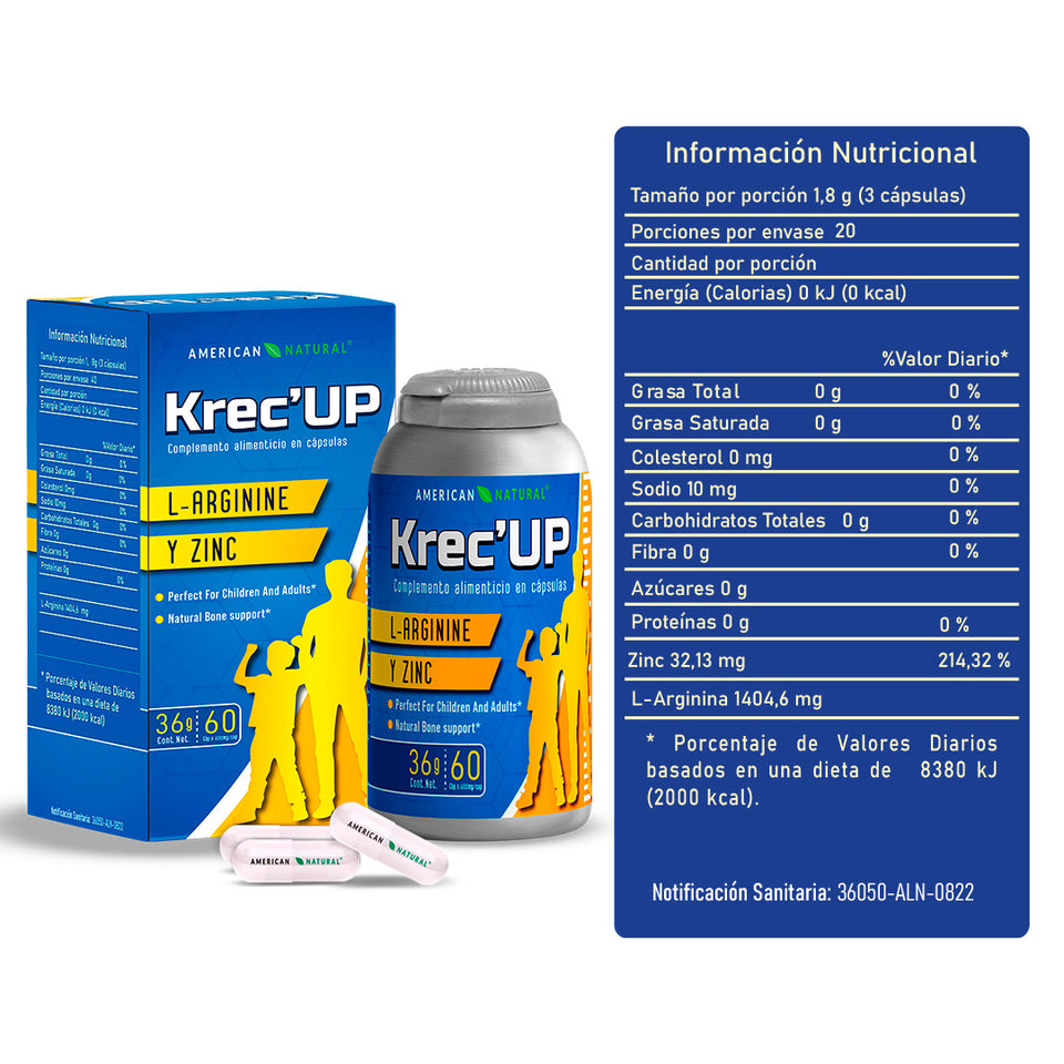 KRECE UP - SUPLEMENTO NATURAL DE CRECIMIENTO